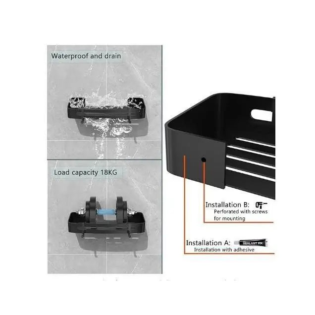 Prateleira de Casa de Banho Sem Furar – 2 Unidades